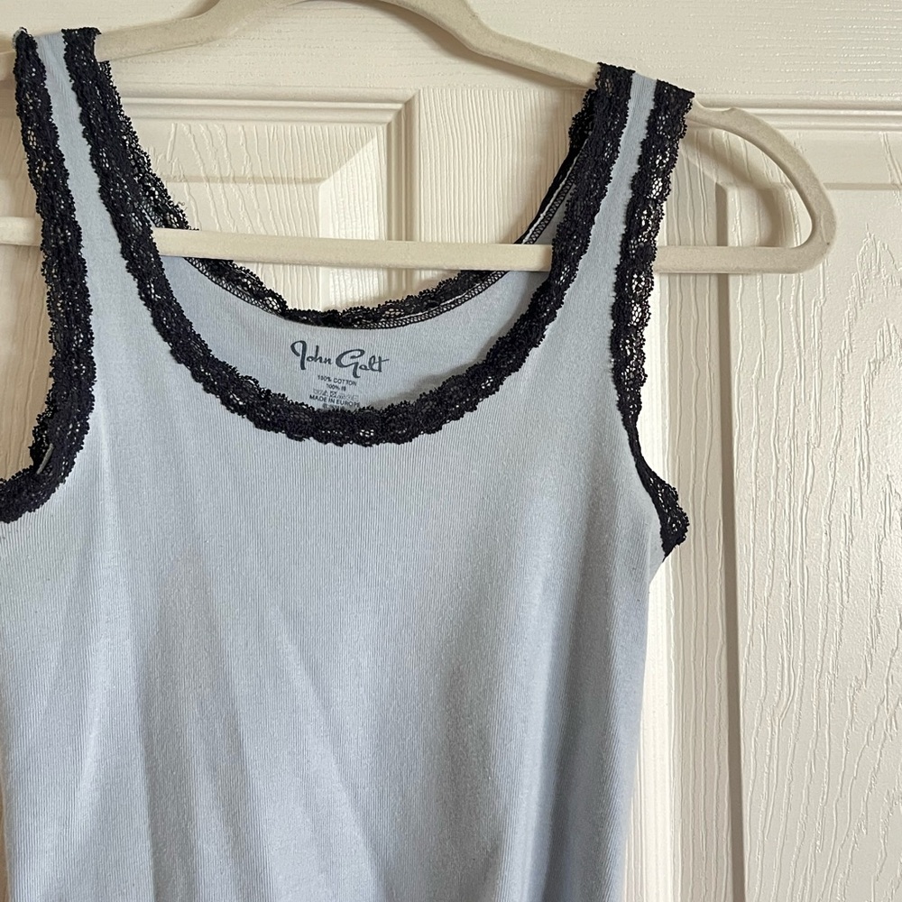 brandy melville john galt blue & black lace tank top!